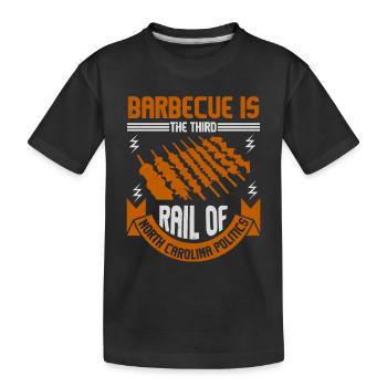 BARBECUE IS THE THIRD RAIL OF NORTH CAROLINA - Kids' Premium Organic T-Shirt - black - Front