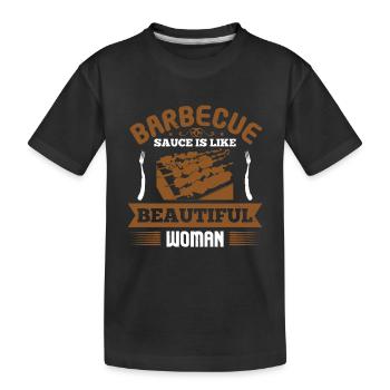 LA SAUCE BARBECUE EST COMME UNE BELLE FEMME - T-shirt bio Premium Enfant - noir - Devant