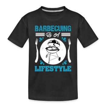 GRILLEN IST EIN LEBENSSTIL - Kinder Premium Bio T-Shirt - Schwarz - Vorne