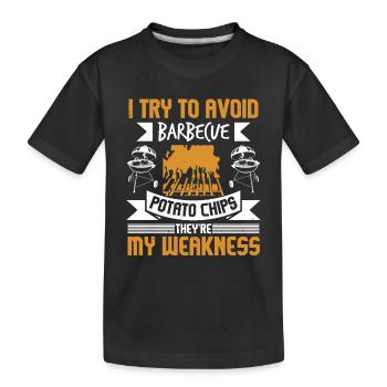 ICH VERSUCHE, GRILL-KARTOFFELCHIPS ZU VERMEIDEN, SIE SIND MEINE - Kinder Premium Bio T-Shirt - Schwarz - Vorne