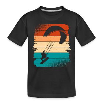 Kitesurfer Kiteboard Kitesurfen Kitesurf - Kinder Premium Bio T-Shirt - Schwarz - Vorne