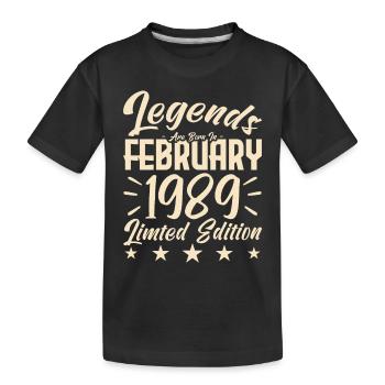 Geboren im Februar 1989. Geburtstagsgeschenk. - Kinder Premium Bio T-Shirt - Schwarz - Vorne