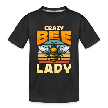 Apiculture Crazy Bee Lady Rétro Apicultrice Apicultrice - T-shirt bio Premium Enfant - noir - Devant