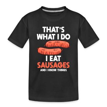 Amateurs de saucisses - T-shirt bio Premium Enfant - noir - Devant