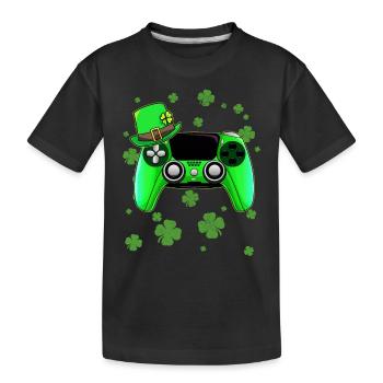 Spielkonsole St. Patricks Day Gamer - Kinder Premium Bio T-Shirt - Schwarz - Vorne