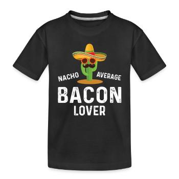 Nacho Durchschnittlicher Bacon Liebhaber - Kinder Premium Bio T-Shirt - Schwarz - Vorne