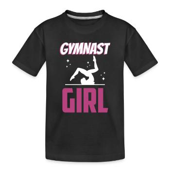 Turnerin Gymnastin Mädchen Turnen Gymnastik - Kinder Premium Bio T-Shirt - Schwarz - Vorne