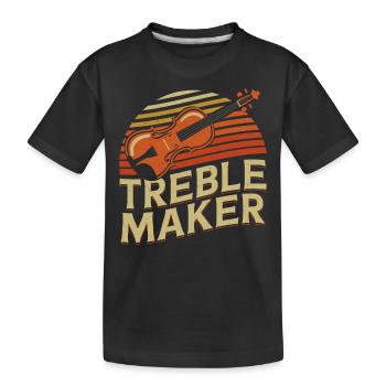 Violin Violinist Pun Treble Maker - Kids' Premium Organic T-Shirt - black - Front