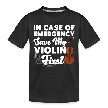 Violoniste en cas de - T-shirt bio Premium Enfant - noir - Devant