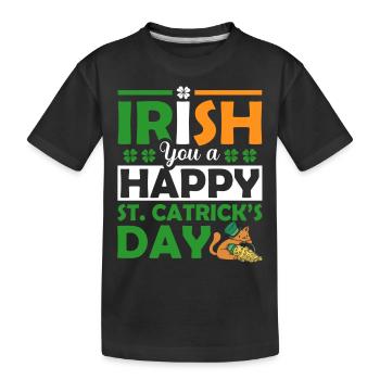 Irlandais Vous Un animal de vacances joyeux de la Saint-Patrick - T-shirt bio Premium Enfant - noir - Devant