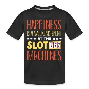 Slot Machine, Slot Machines, Gambling - Kids' Premium Organic T-Shirt - black - Front