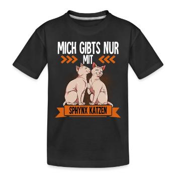 Sphynx Katze - Kinder Premium Bio T-Shirt - Schwarz - Vorne