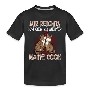 Maine Coon Katze - Kinder Premium Bio T-Shirt - Schwarz - Vorne