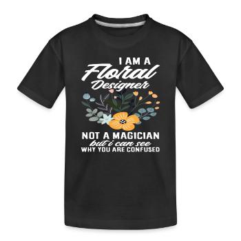 Florist Florist Magician - Kids' Premium Organic T-Shirt - black - Front