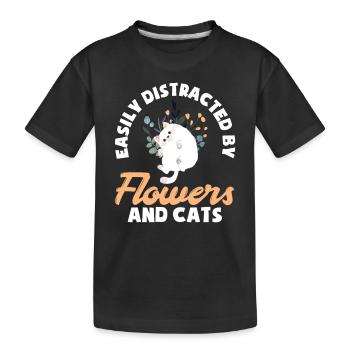 Floristik Blumen Katzen Florist - Kinder Premium Bio T-Shirt - Schwarz - Vorne