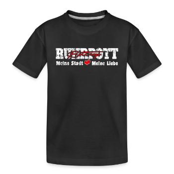 Ruhrpott Bottrop Meine Stadt meine Liebe Herz - Kinder Premium Bio T-Shirt - Schwarz - Vorne