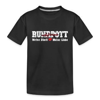 Ruhrpott Herne Meine Stadt meine Liebe Herz - Kinder Premium Bio T-Shirt - Schwarz - Vorne