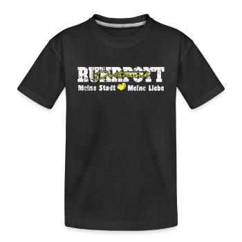 Ruhrpott Dortmund Meine Stadt meine Liebe Herz - Kinder Premium Bio T-Shirt - Schwarz - Vorne