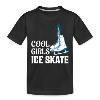 Cool Filles Patinage Artistique Patineuse Patinoire - T-shirt bio Premium Enfant - noir - Devant