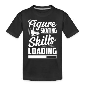 Chargement des habiletés de patinage artistique.... Patin à glace Patin à glace Patin à glace - T-shirt bio Premium Enfant - noir - Devant