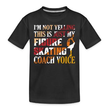 Je ne crie pas Coach de patinage artistique Voix Ice Ska - T-shirt bio Premium Enfant - noir - Devant
