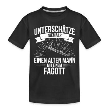 Fagott Fagottspieler Fagottist - Kinder Premium Bio T-Shirt - Schwarz - Vorne