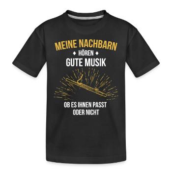 Fagott Fagottspieler Fagottist - Kinder Premium Bio T-Shirt - Schwarz - Vorne