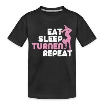 Turnen | Turnerin Gymnastik Turnen Mädchen Frauen - Kinder Premium Bio T-Shirt - Schwarz - Vorne