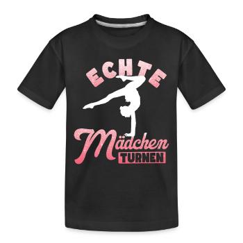 Turnen | Turnerin Gymnastik Turnen Mädchen Frauen - Kinder Premium Bio T-Shirt - Schwarz - Vorne