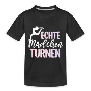 Turnen | Turnerin Gymnastik Turnen Mädchen Frauen - Kinder Premium Bio T-Shirt - Schwarz - Vorne