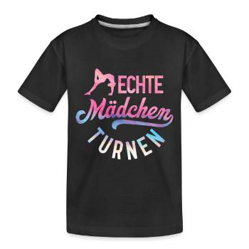 Turnen | Turnerin Gymnastik Turnen Mädchen Frauen - Kinder Premium Bio T-Shirt - Schwarz - Vorne