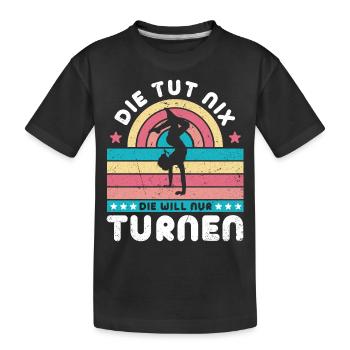 Turnen | Turnerin Gymnastik Turnen Mädchen Frauen - Kinder Premium Bio T-Shirt - Schwarz - Vorne