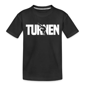 Turnen | Turnerin Gymnastik Turnen Mädchen Frauen - Kinder Premium Bio T-Shirt - Schwarz - Vorne