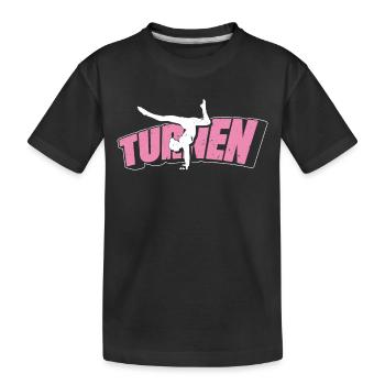 Turnen | Turnerin Gymnastik Turnen Mädchen Frauen - Kinder Premium Bio T-Shirt - Schwarz - Vorne