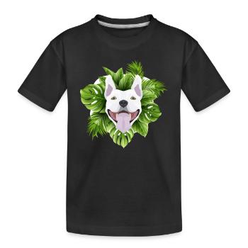 Tropical Bullterrier - Kinder Premium Bio T-Shirt - Schwarz - Vorne