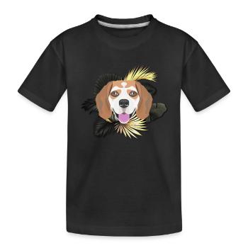 Chien d’or Beagle - T-shirt bio Premium Enfant - noir - Devant