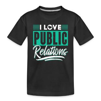 Ich Liebe Public Relations Job PR Beruf - Kinder Premium Bio T-Shirt - Schwarz - Vorne
