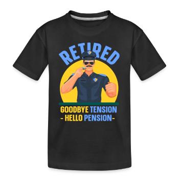 Im Ruhestand Tschüss Spannung Hallo Rente Polizei - Kinder Premium Bio T-Shirt - Schwarz - Vorne