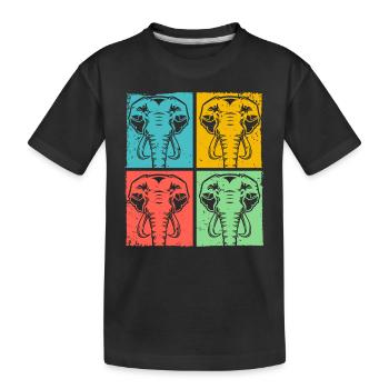 Éléphant Pop Art Animal - T-shirt bio Premium Enfant - noir - Devant