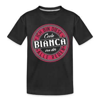 Bianca Geschenkidee Geschenk Geburtstag - Kinder Premium Bio T-Shirt - Schwarz - Vorne