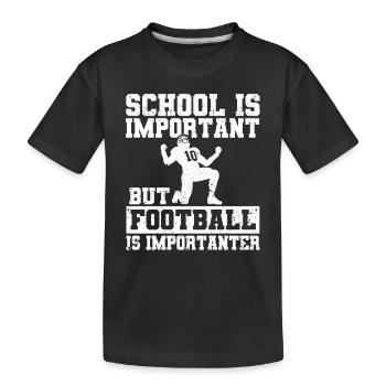 L’école est importante Le football est important le football - T-shirt bio Premium Enfant - noir - Devant