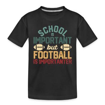 L’école est importante, mais le football est toujours important - T-shirt bio Premium Enfant - noir - Devant