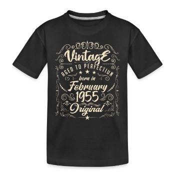 Vintage Né(e) en Février 1955 anniversaire février - T-shirt bio Premium Enfant - noir - Devant