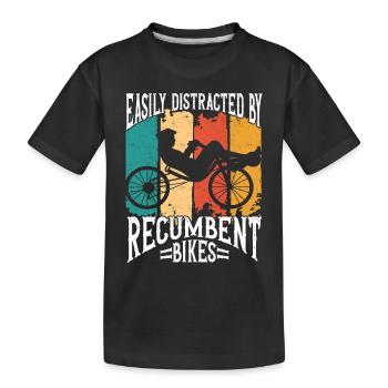 Vélo couché Cycliste couché - T-shirt bio Premium Enfant - noir - Devant
