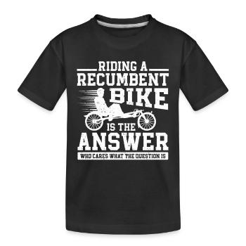 Vélo couché Cycliste couché - T-shirt bio Premium Enfant - noir - Devant