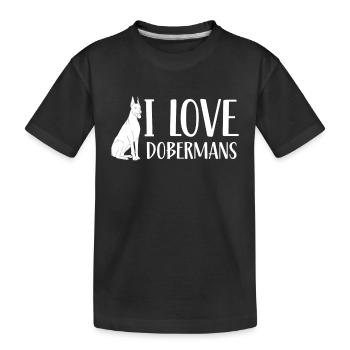 J’adore Dobermans Doberman Doberman chiens - T-shirt bio Premium Enfant - noir - Devant