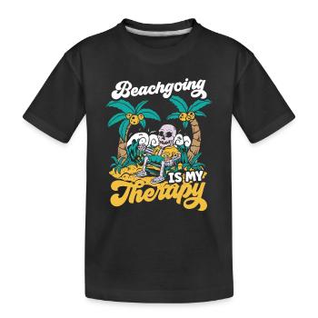 Les vacances à la plage sont ma thérapie Plage de plage - T-shirt bio Premium Enfant - noir - Devant