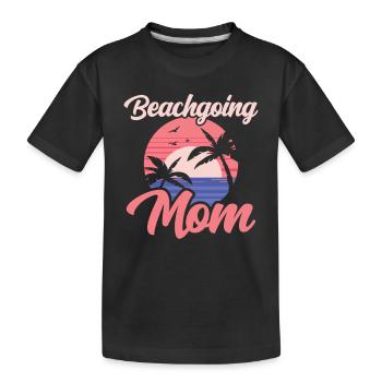Beach visit Mother Beach Beach Beach holiday - Kids' Premium Organic T-Shirt - black - Front