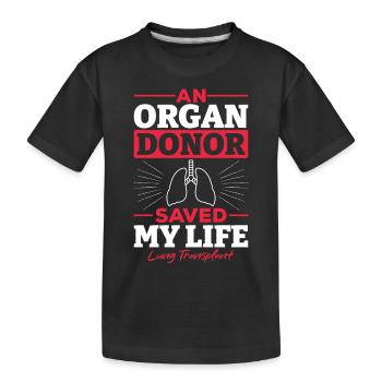 Organ Spender Rettet Leben Lungen Transplantation - Kinder Premium Bio T-Shirt - Schwarz - Vorne