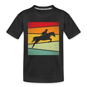 Horse Retro - Kids' Premium Organic T-Shirt - black - Front